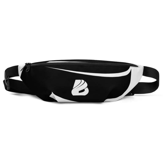 Gürteltasche N°21 in black and white, featuring adjustable strap and inner pocket, perfect for travel and festivals.