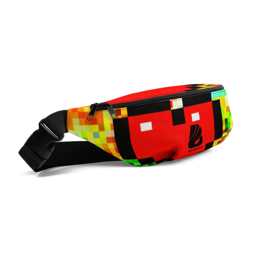 Gürteltasche N°7 in vibrant pixel art design with adjustable strap, ideal for festivals and travel.