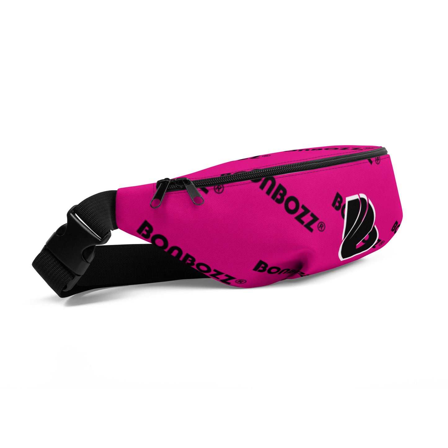 Stylish pink Gürteltasche N°23 with Bonbozz logo, perfect for festivals and travel.