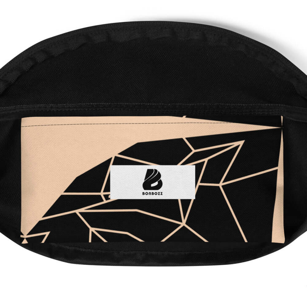 Gürteltasche N°8 with stylish geometric pattern, featuring adjustable strap and inner pocket, ideal for travel and festivals.