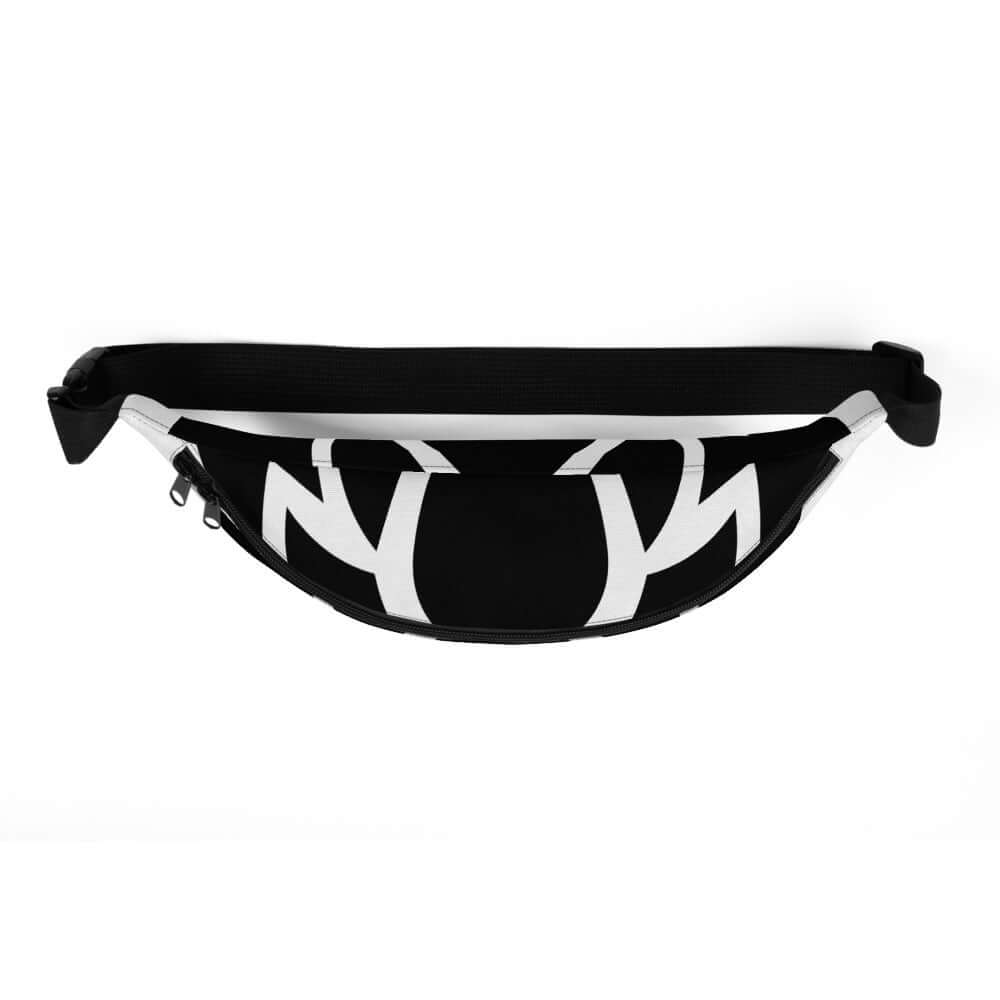 Gürteltasche N°17 - Schwarze Gürteltasche mit modernem, stilvollem Design und verstellbarem Gurt für Festivals und Reisen. 100% Polyester.