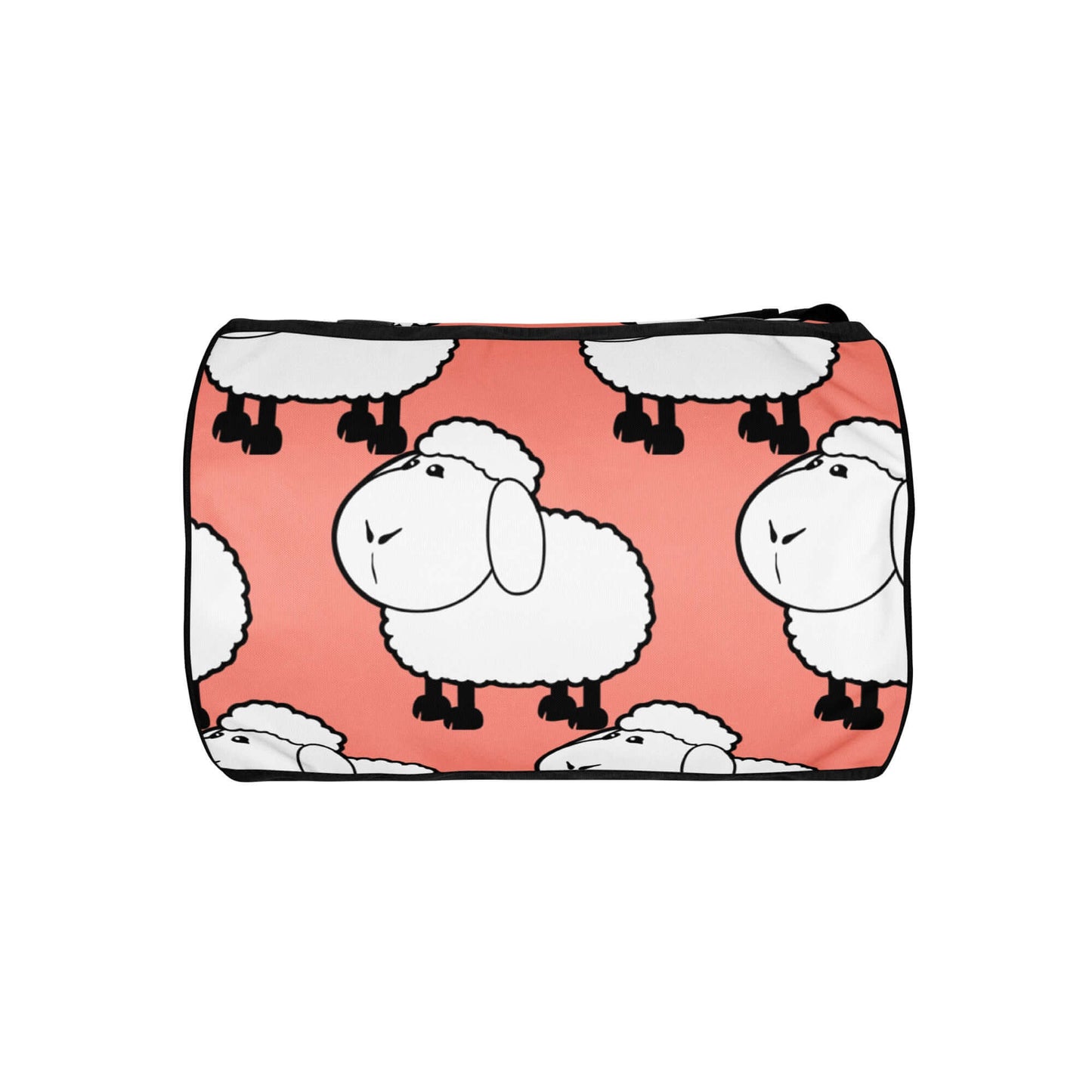 Allover-Print-Sporttasche N°2 with sheep pattern, durable and waterproof, perfect for fitness and travel with added pockets.