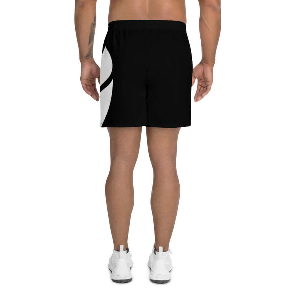 Lange Allover-Sport-Shorts für Herren N°1, ideal zum Laufen und Fitness, hintenansicht mit elastischem Bund.
