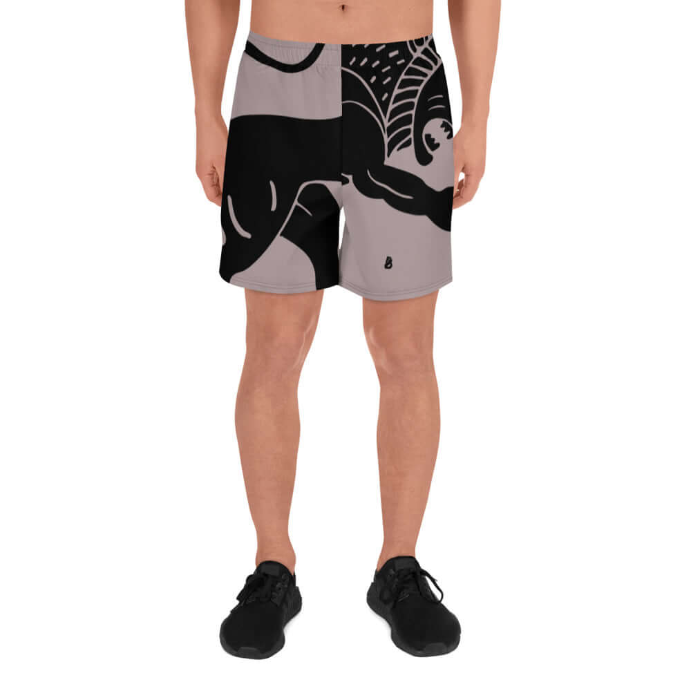 Sport-Shorts für Herren N°0 in schwarz-grauer Farbblock-Optik, ideal für Fitness und Freizeitaktivitäten. Komfortabler Schnitt und Design.