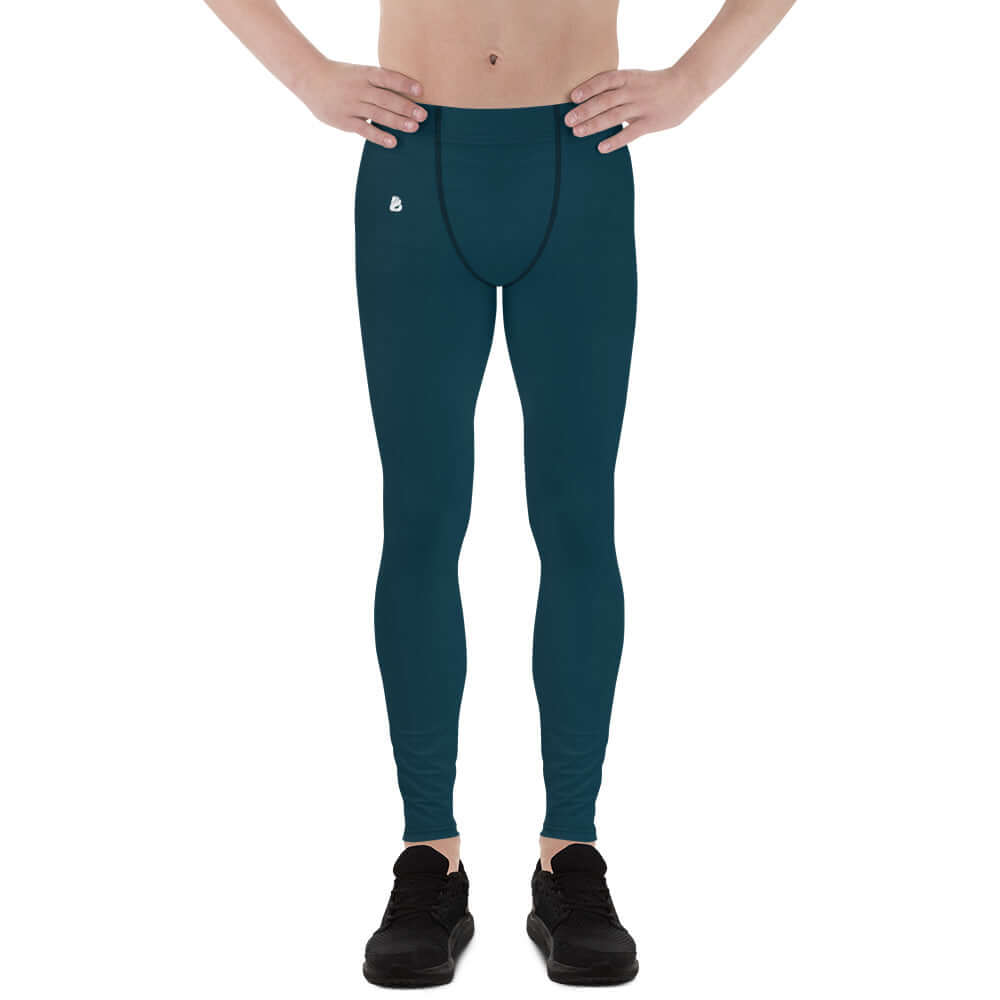 Herren-Leggings N°6 in dark blue, showcasing soft, stretchy fabric ideal for workouts; versatile for solo wear or under shorts.