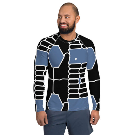Herren-Rash-Guard N°12 - men's long-sleeve rash guard for sun, sand, and wind protection, featuring ergonomic seams and stretchy fabric.