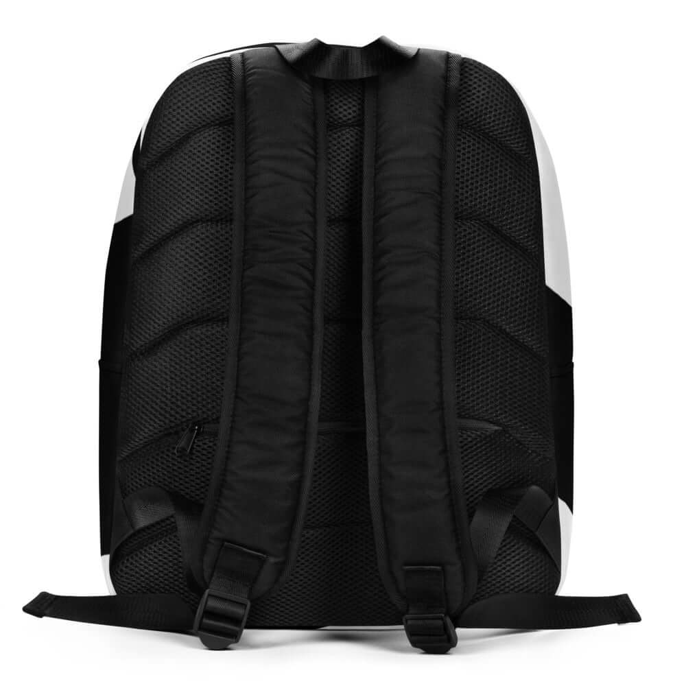 Back of Minimalistischer Rucksack N°0 showing padded straps and hidden compartment for secure storage.