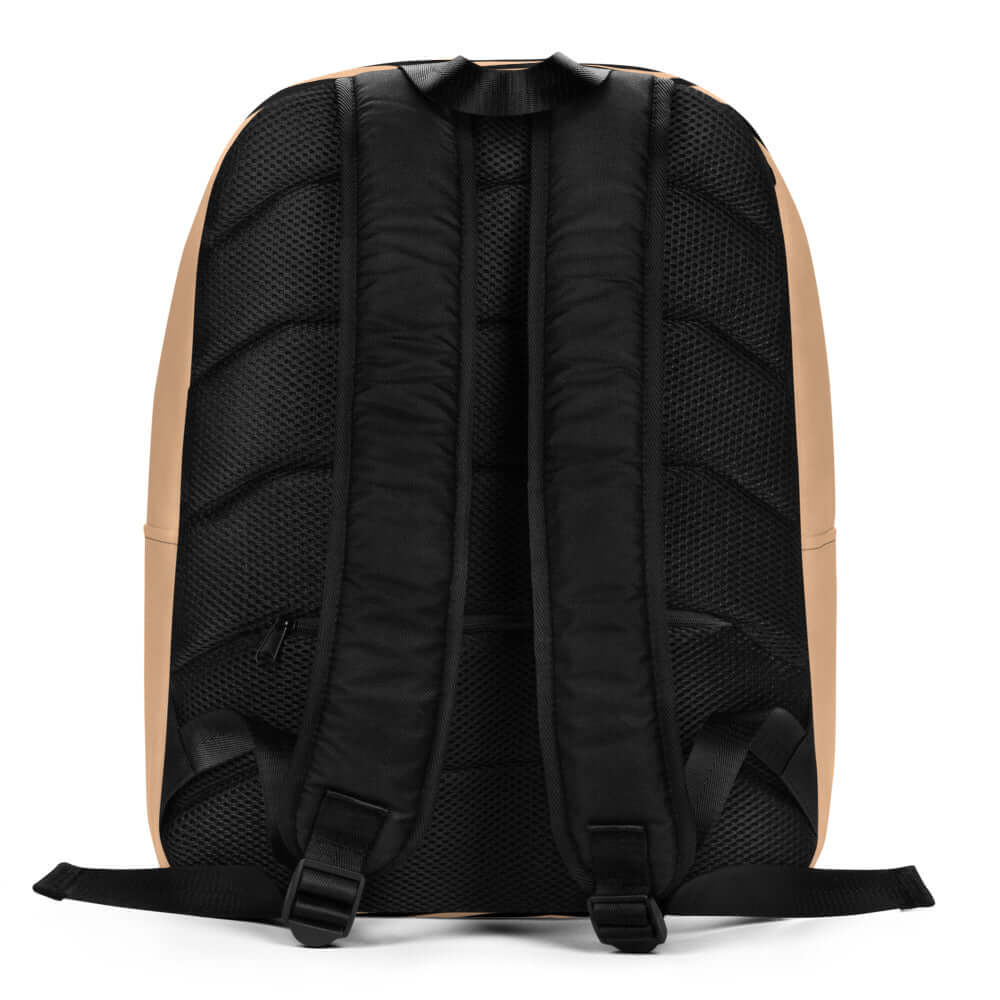 Rückansicht des Minimalistischer Rucksack N°14 mit gepolsterten Schultergurten und verborgener Tasche, ideal für Laptops.