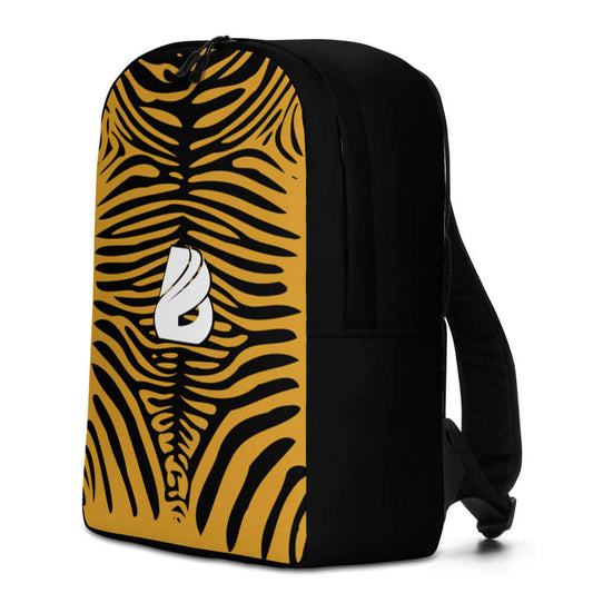 Minimalistischer Rucksack N°3 with zebra pattern, spacious interior including laptop pocket, made from 100% polyester, 41x31x14 cm.
