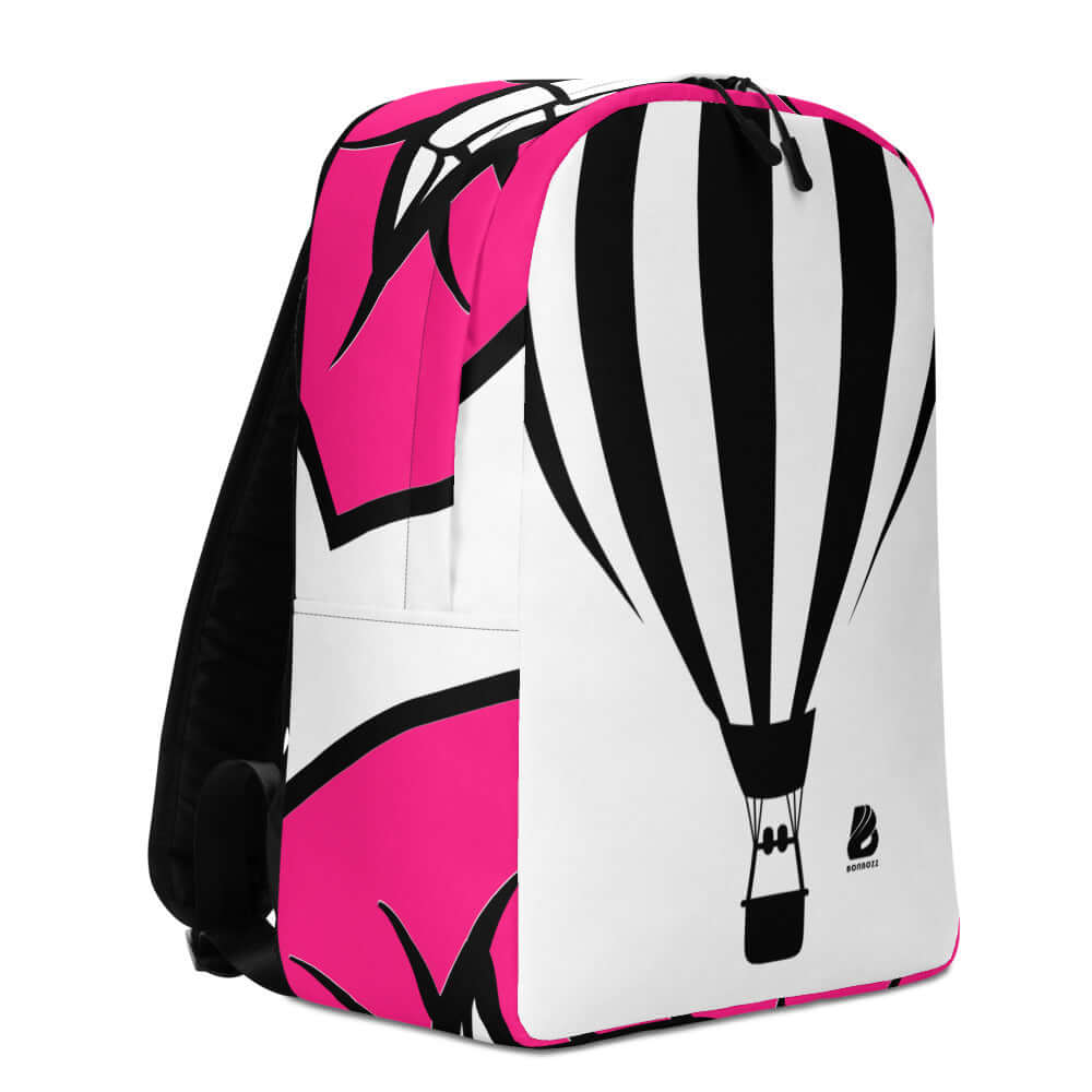 Minimalistischer Rucksack N°13 mit Heißluftballon-Design, geräumig, Laptopfach, aus 100% Polyester, ideal für den täglichen Gebrauch.