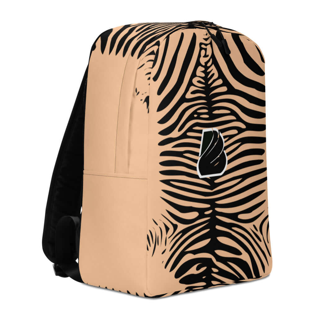 Stylish zebra print Minimalistischer Rucksack N°14 with hidden compartment and laptop sleeve, made of durable 100% polyester.