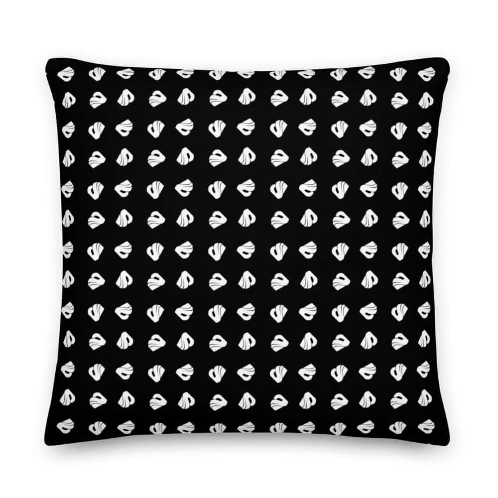 Premium-Kissen N°1 with black and white pattern, adds luxury and style to any room, perfect for a color touch and relaxing nap.