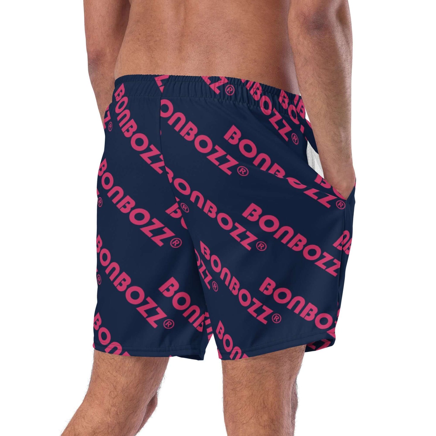 Man wearing Herren-Badehosen N°9 with quick-dry, breathable fabric and pockets against a solid background.