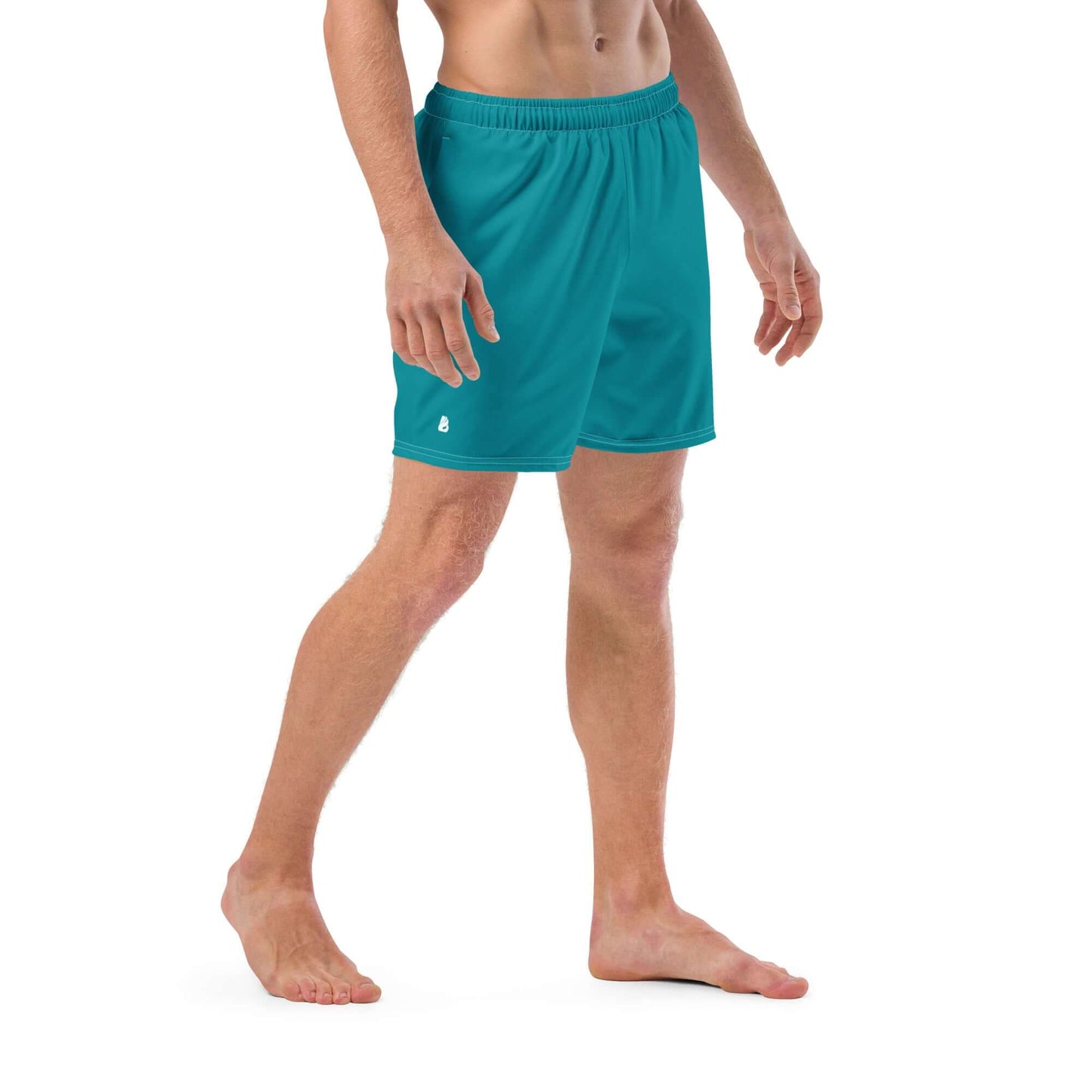 Herren-Badehosen N°10 in Türkis, schnell trocknend, atmungsaktiv, mit Taschen, scheuerschutz, ideal für heiße Sommertage.