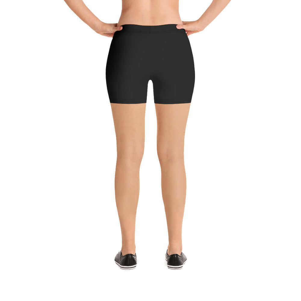 Back view of black Shorts N°0, featuring four-way stretch and smooth comfort fit, perfect for various activities.