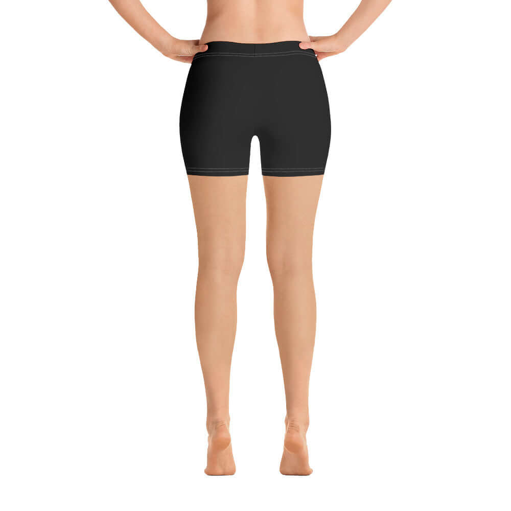 Back view of Shorts N°1 in black, featuring smooth, comfortable microfiber fabric, ideal for versatile activities with a four-way stretch.