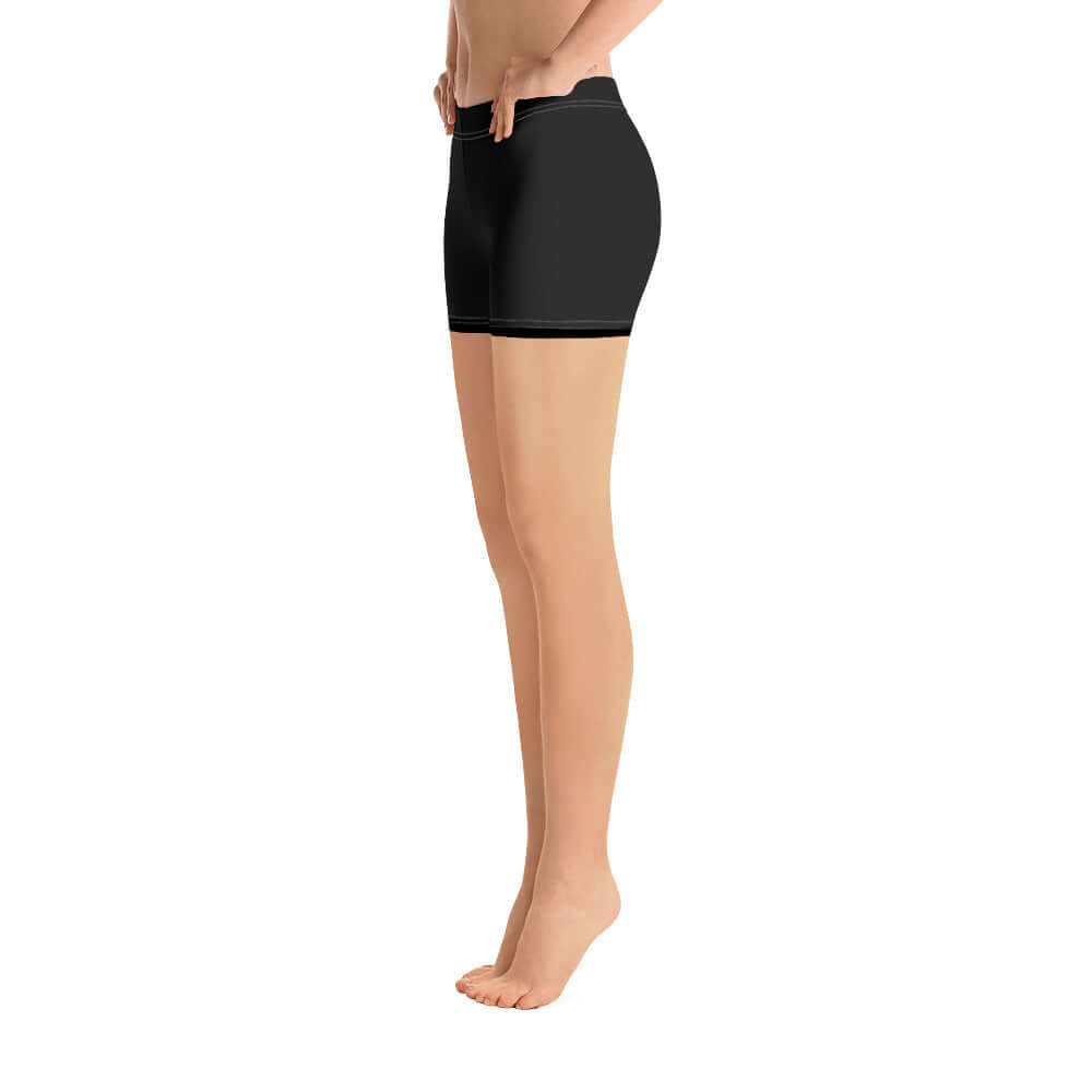 Woman wearing black Shorts N°1 showcasing four-way stretch and comfort