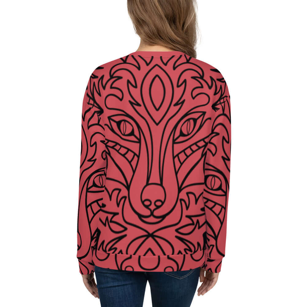 Unisex-Pullover N°16 with intricate animal print design, handcrafted for a unique look, featuring soft fleece and premium quality fabric.