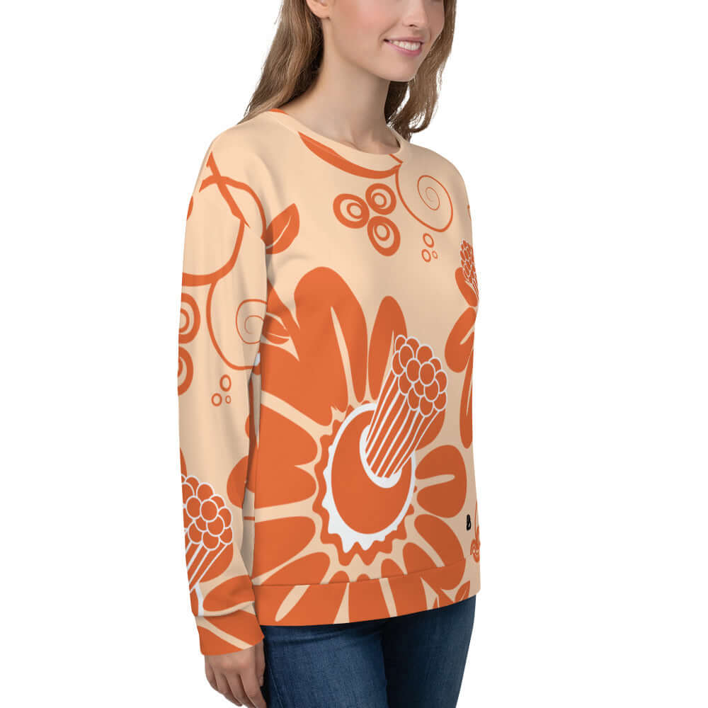Unisex-Pullover N°20 with floral print, featuring precision cut, hand-sewn design for a stylish look.