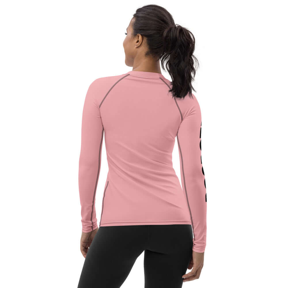 Damen-Rash-Guard N°3, pink long-sleeve activewear for women, UV protection for outdoor sports.