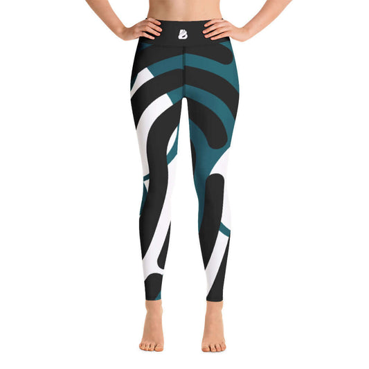 Yoga-Leggings N°3 featuring a stylish abstract design, super soft, stretchy, and comfortable fabric, perfect for yoga practice.