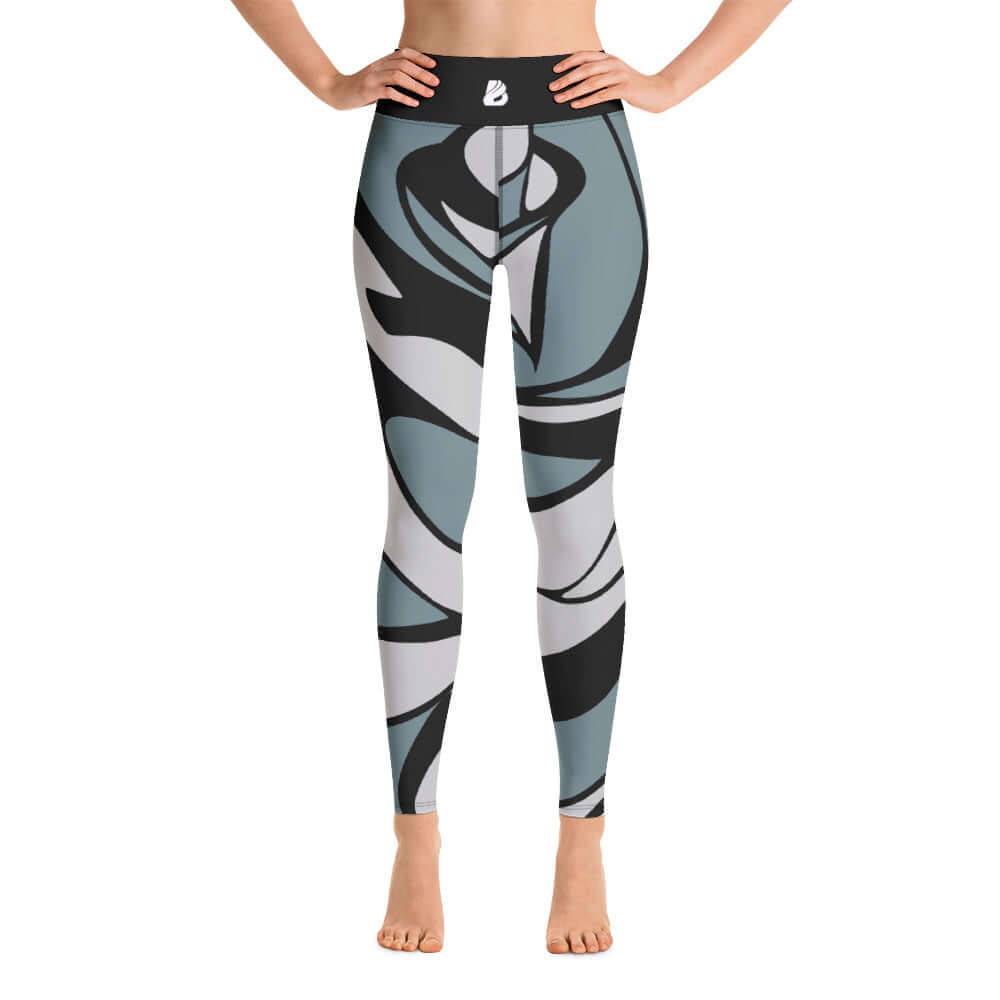 Yoga-Leggings N°36 in multicolor abstract design with high-waist, four-way stretch fabric for comfort and flexibility.