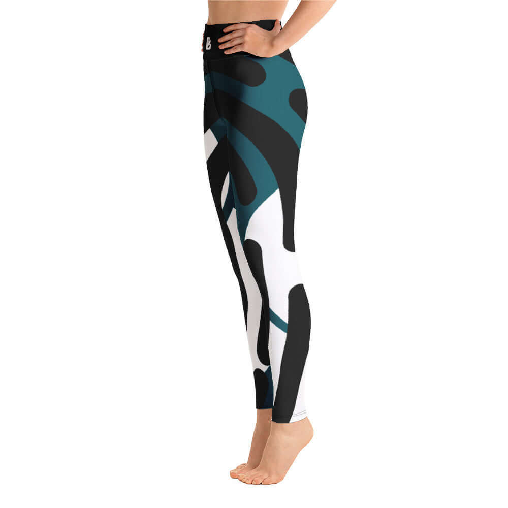 Yoga-Leggings N°3 - super soft, stretchy, and comfortable design with high waistband, four-way stretch fabric, abstract pattern