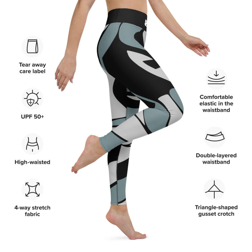 Yoga-Leggings N°36 with high-waisted design, 4-way stretch fabric, and UPF 50+ protection. Comfortable elastic waistband and tear-away care label.