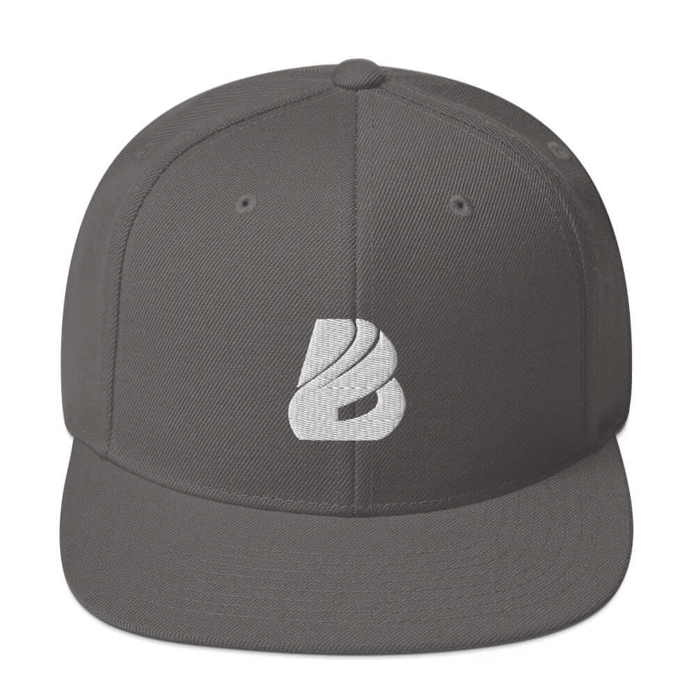 Snapback-Cap N°0 with classic fit, flat brim, structured design, and adjustable snap closure in gray color