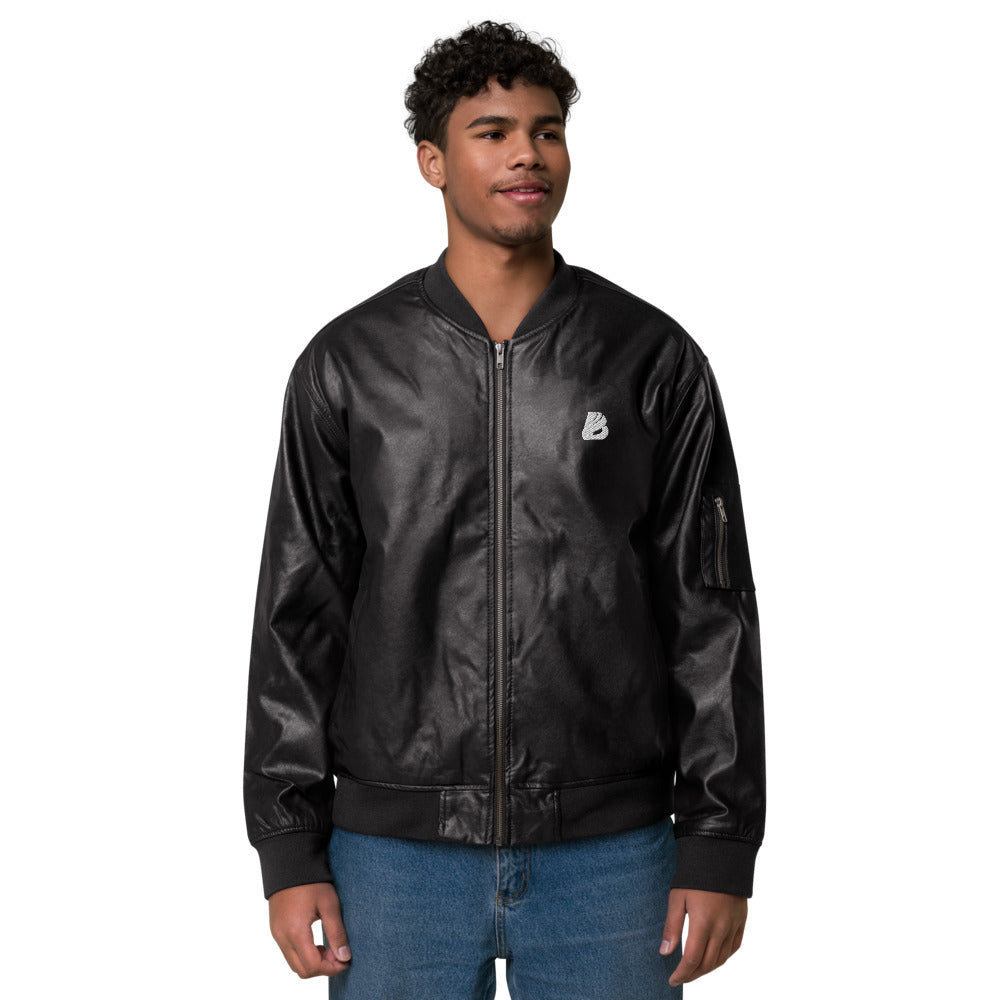 Leder-Bomberjacke