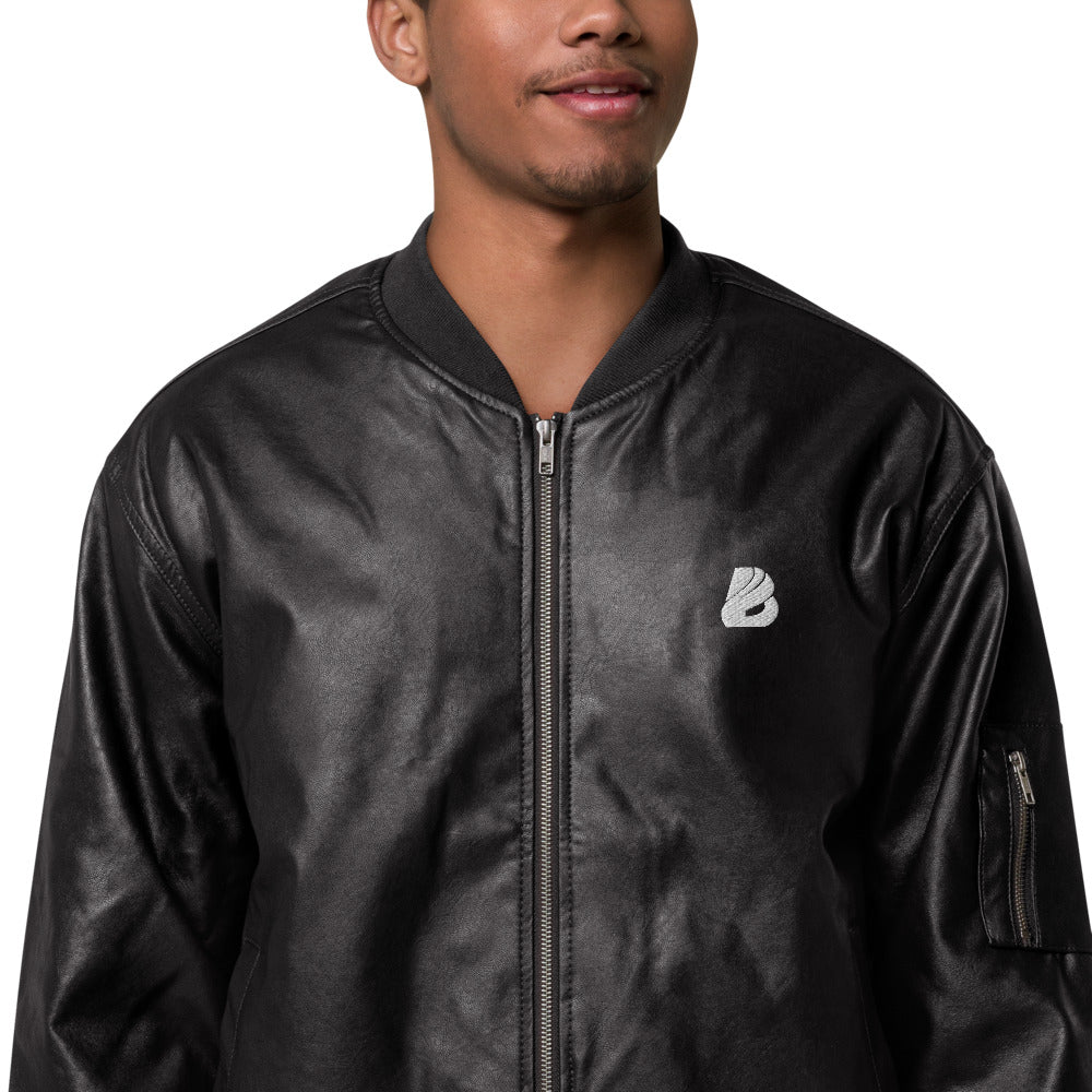 Leder-Bomberjacke