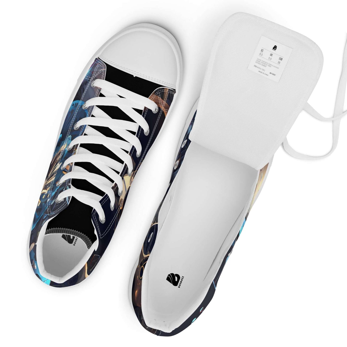 High-Top Leinenschuhe für Herren N°2, trendige handgefertigte Sneakers mit Kunstleder-Zehenkappe und EVA-Gummisohle.
