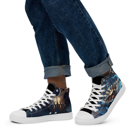 High-Top Leinenschuhe für Herren N°2 mit einzigartigem Design, handgefertigt mit atmungsaktivem Futter und gepolstertem Kragen