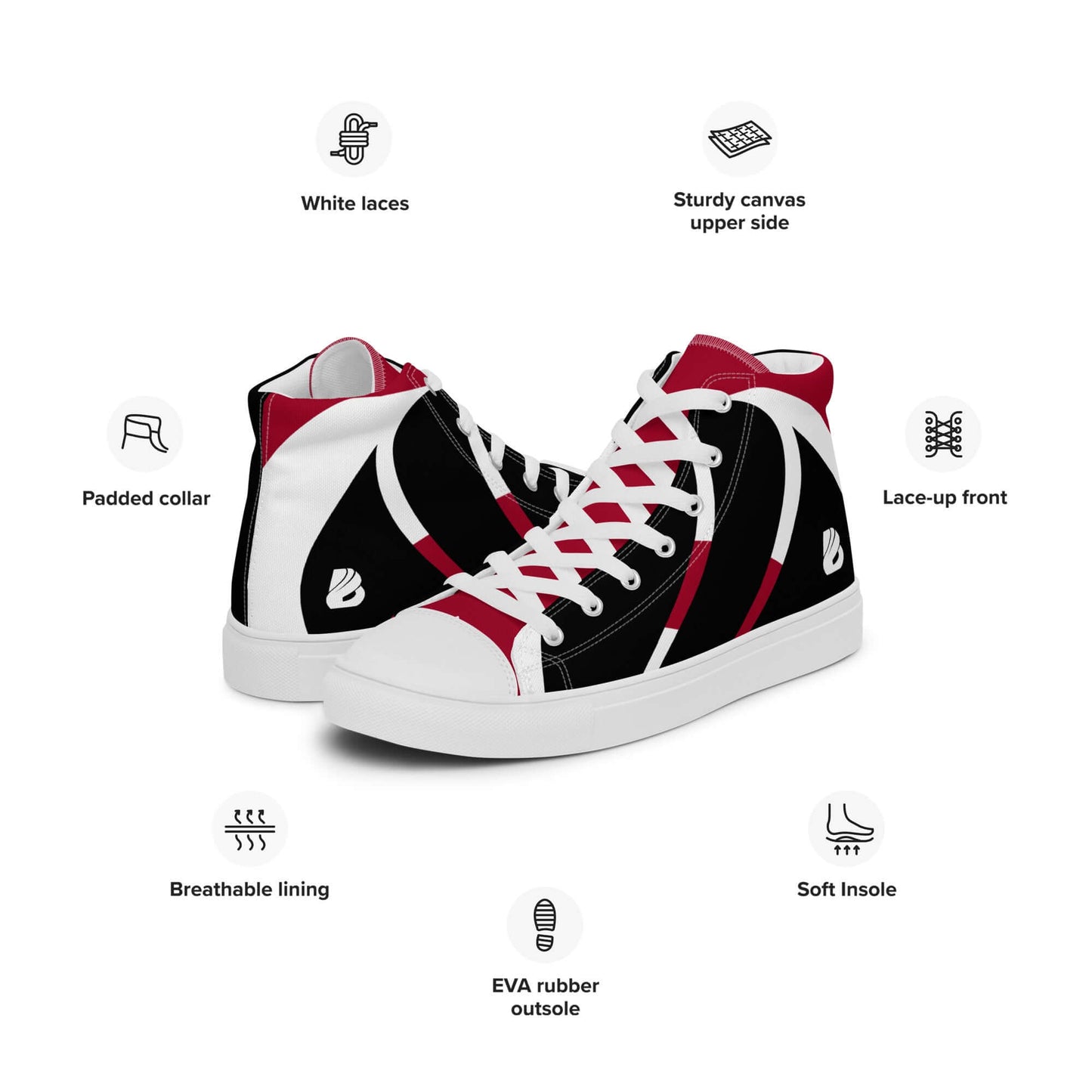 High-Top Leinenschuhe für Herren N°4 with padded collar and EVA outsole, featuring breathable lining and stylish design.