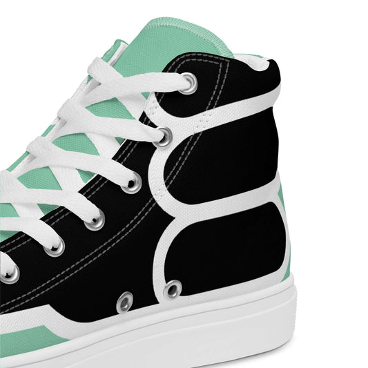 High-Top Leinenschuhe für Herren N°1 with breathable lining and soft insole, featuring white laces and padded collar.