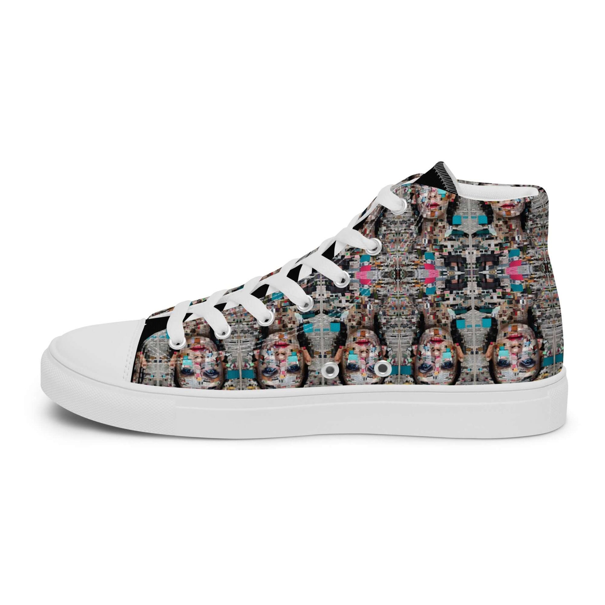 High-Top Leinenschuhe für Herren N°0 with artistic pattern and white laces.