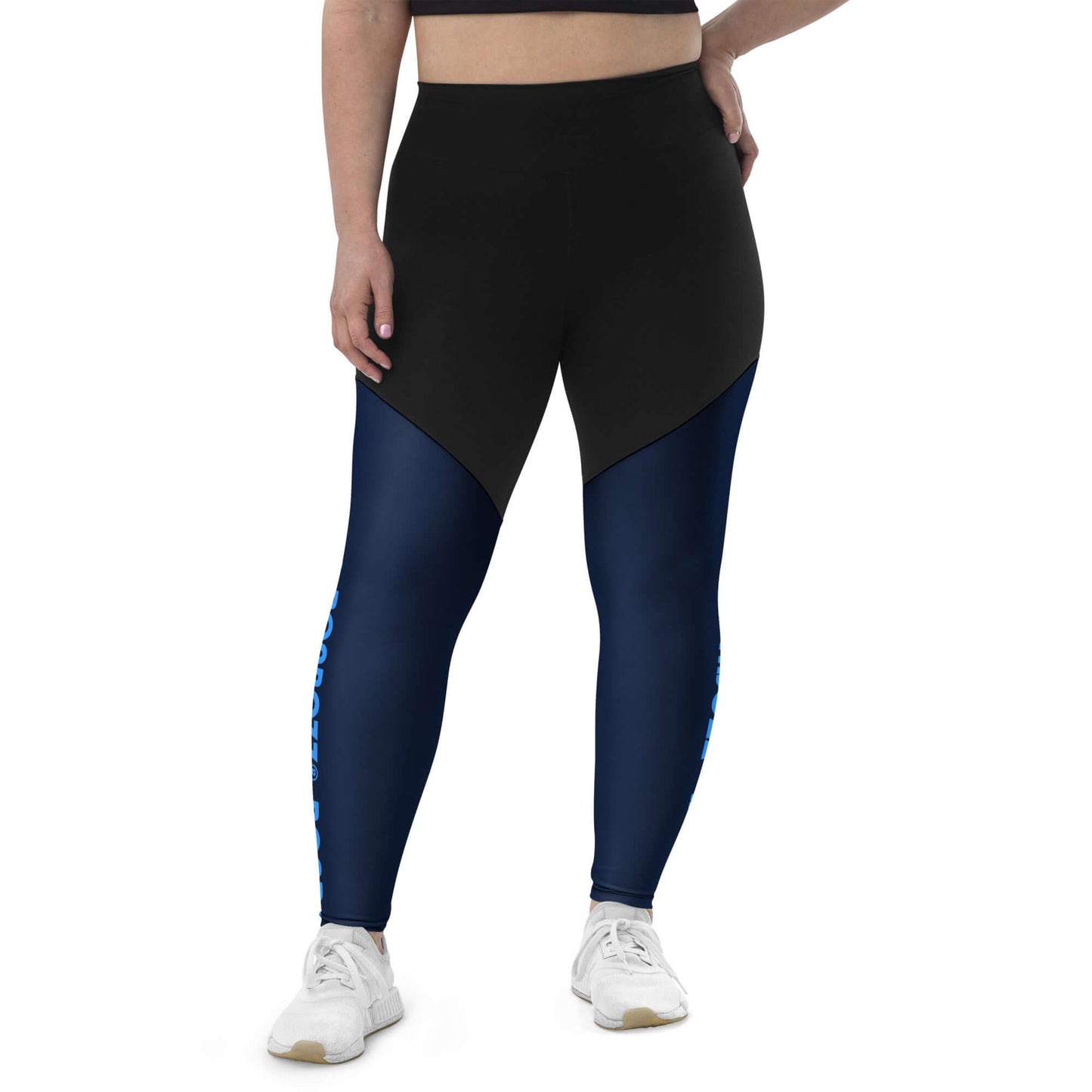 Sport-Leggings N°2 in black and blue, perfect for moderate to intense workouts, featuring a comfortable and stylish design.