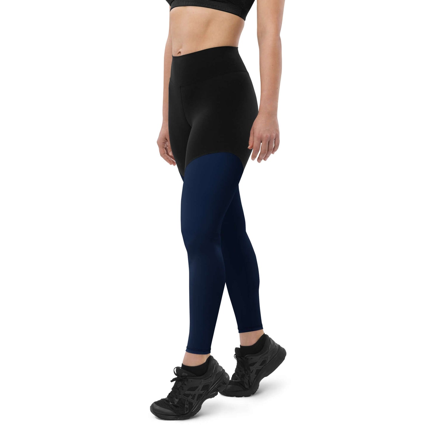 Sport-Leggings N°1 in black and navy for active lifestyle, featuring a comfortable fit for moderate to intensive training.