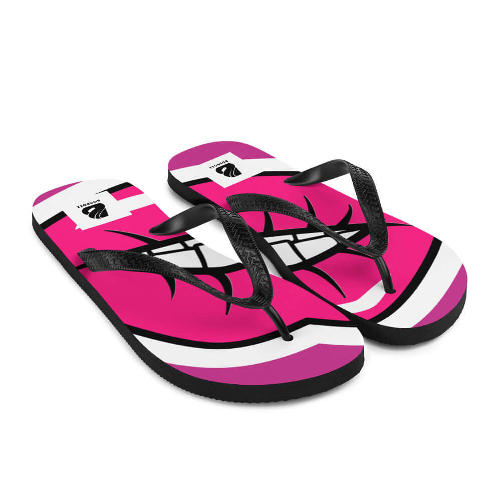 Flip-Flops N°2 with colorful design, rubber sole, black Y-shaped straps, toe post style, ideal for summer comfort and adventure.