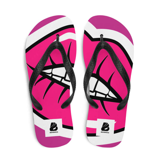 Flip-Flops N°2 with colorful design, rubber sole, and black Y-shaped straps, perfect for summer adventures