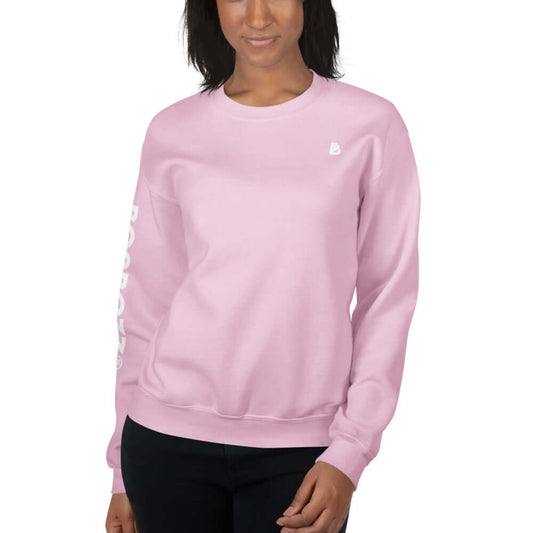 Unisex-Pullover N°13 in rosa, strapazierfähiges Design aus Baumwolle und Polyester, ideal für warme Tragegefühle in kalten Monaten.