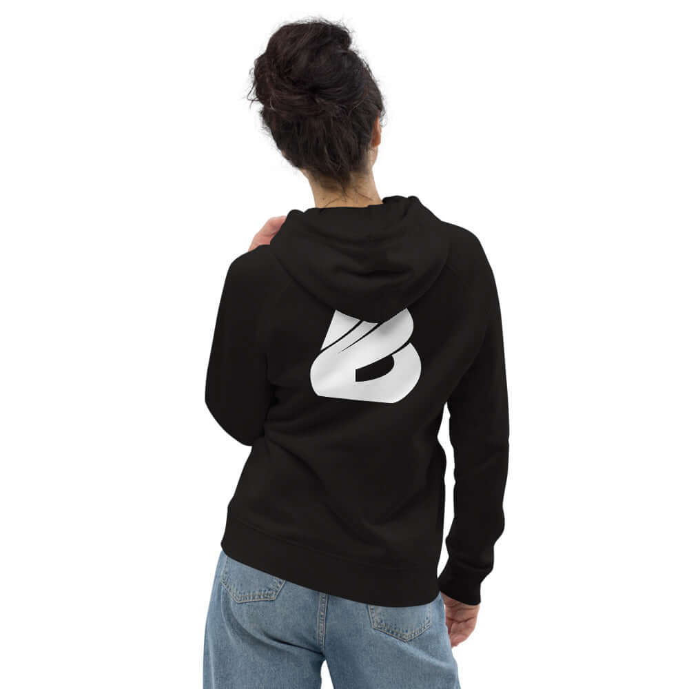 Unisex Kapuzenpullover N°35 in black with brushed finish and eco-friendly materials.