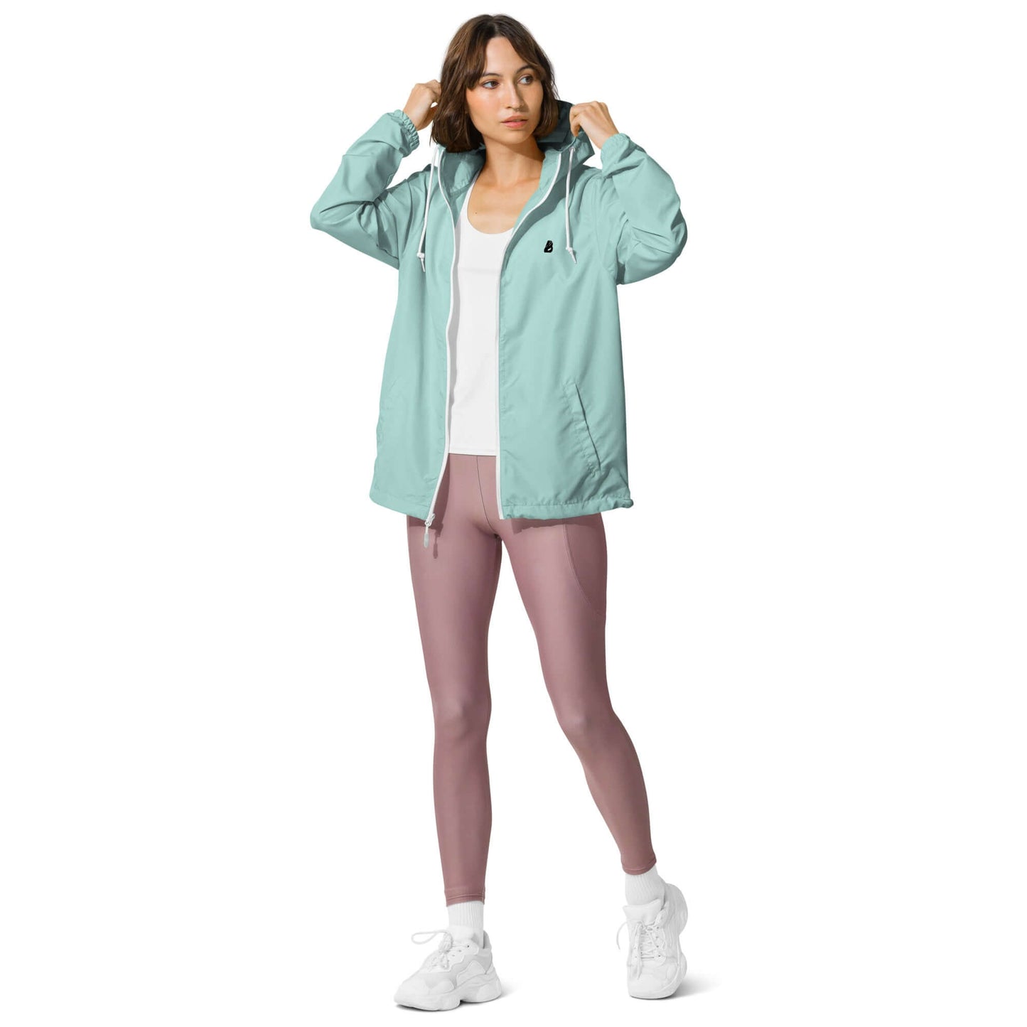 Leichter Unisex-Windbreaker mit Reißverschluss N°0 in mintgrün