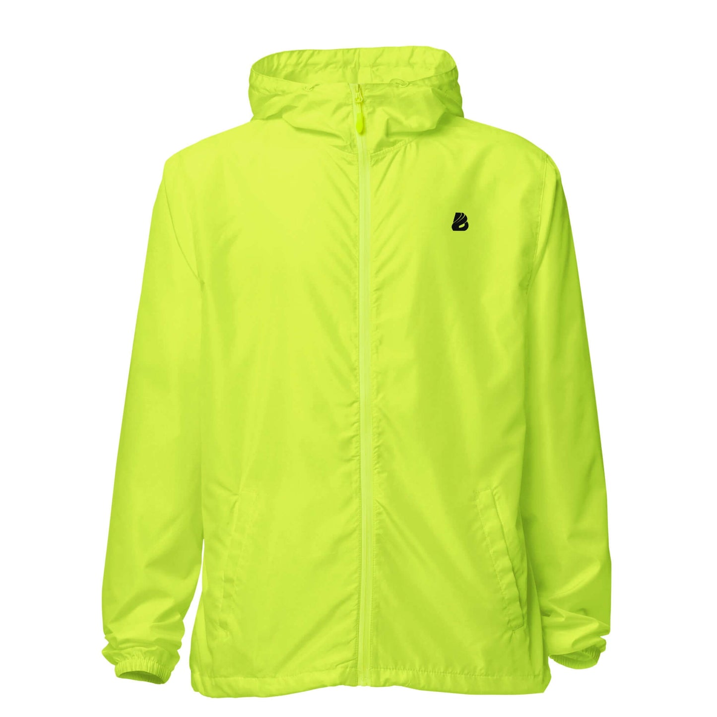 Leichter Unisex-Windbreaker mit Reißverschluss N°0 in leuchtendem Gelb, federleicht, wasserdicht, perfekt für Outdoor-Abenteuer.
