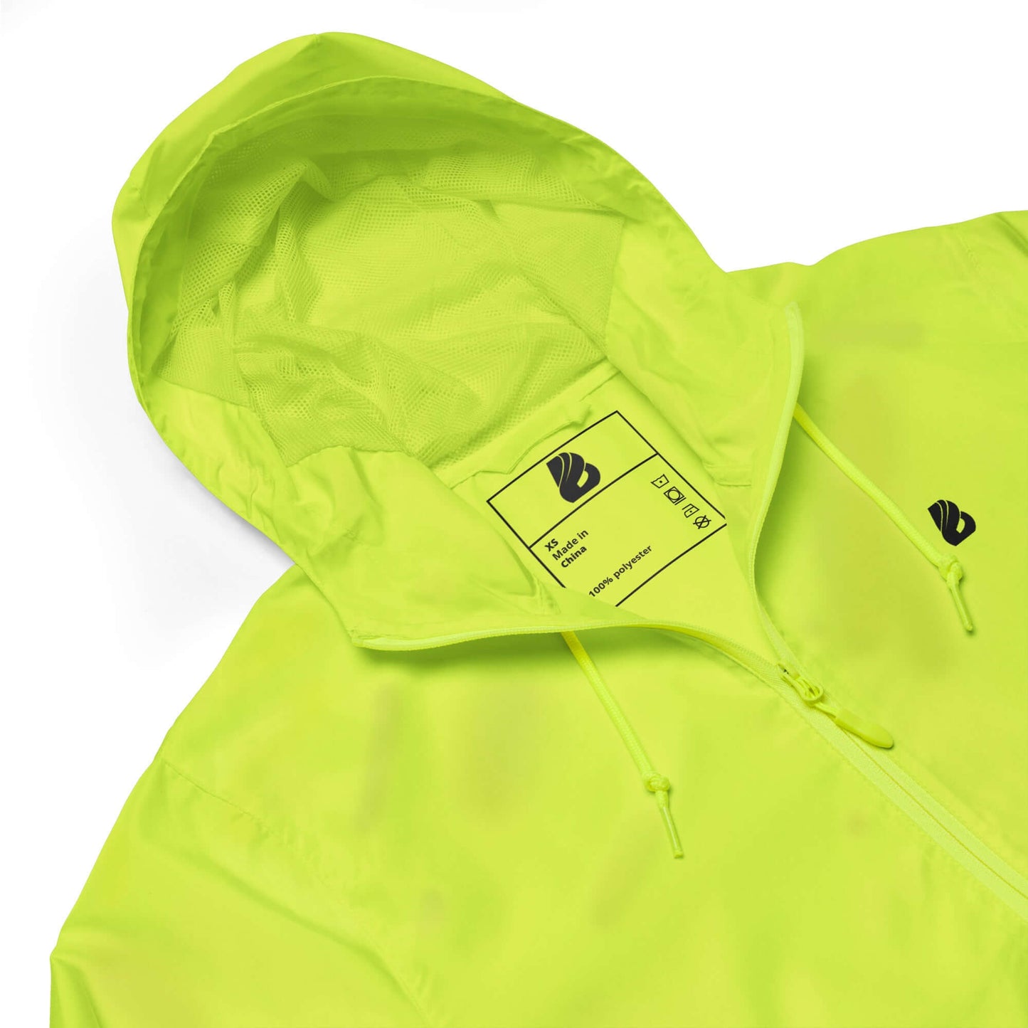 Leichter Unisex-Windbreaker mit Reißverschluss N°0 in leuchtendem Gelb, wasserdicht und bequem, ideal für Abenteuer und Reisen.
