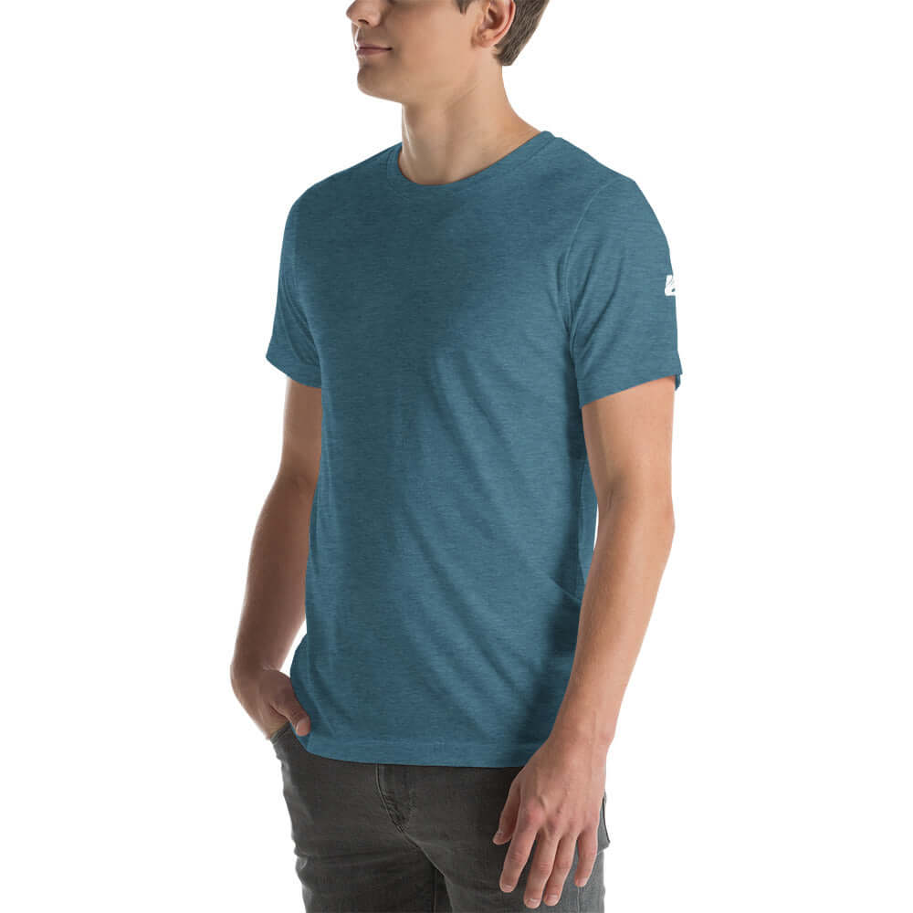 Unisex-T-Shirt N°0 in blue, comfortable, lightweight, and stretchy, made from premium cotton blend, ideal for everyday wear.