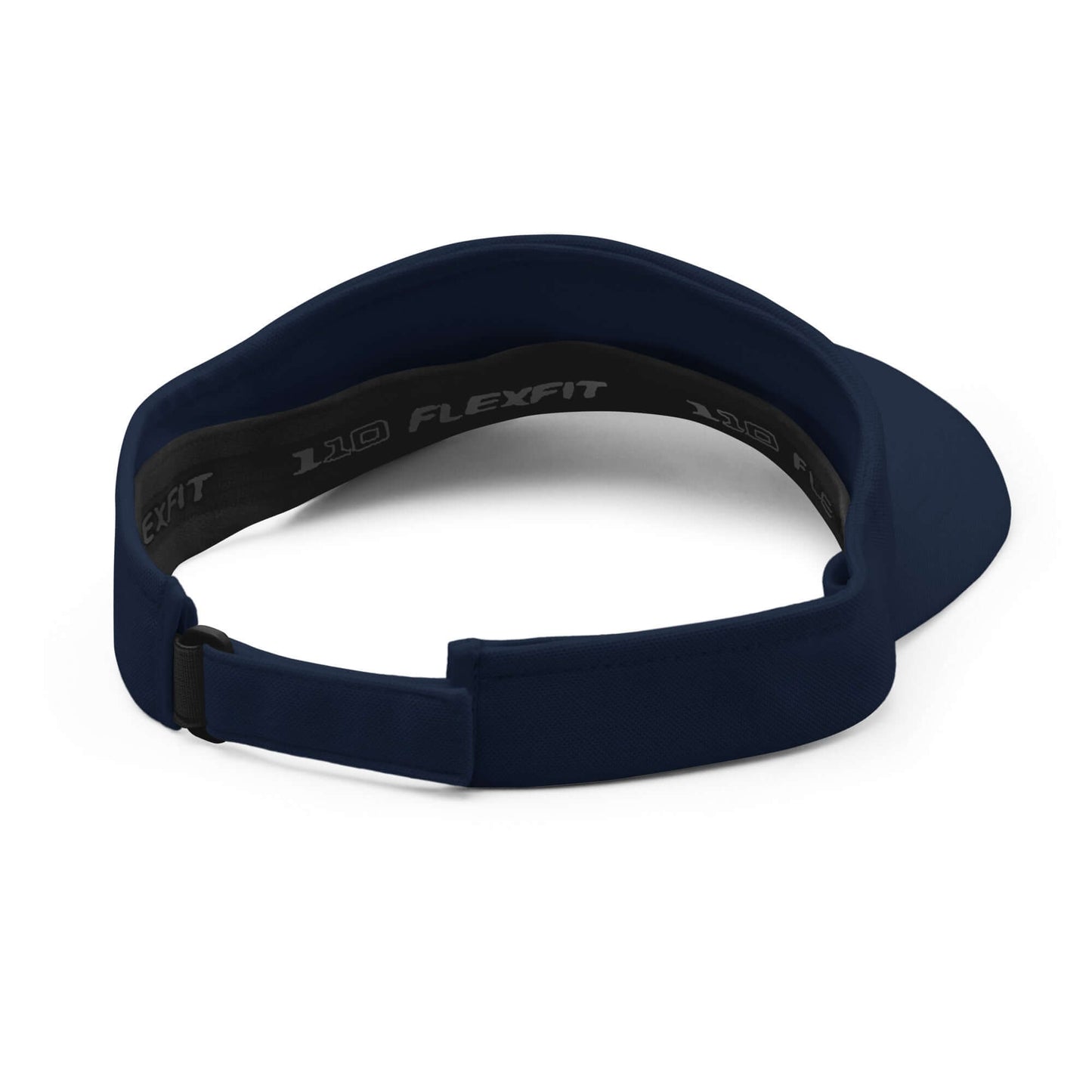 Visor N°0 - Navy blue, moisture-wicking visor with velcro closure, featuring embroidered design for sun protection and style.