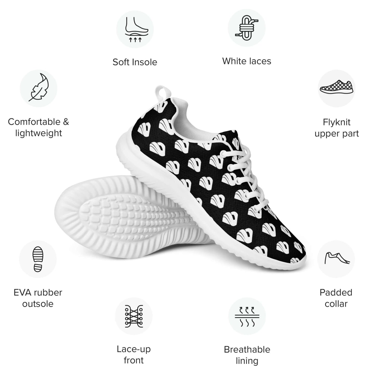 Damen-Turnschuhe N°0 featuring breathable Flyknit, EVA rubber outsole, and padded collar. Perfect for comfort and style.