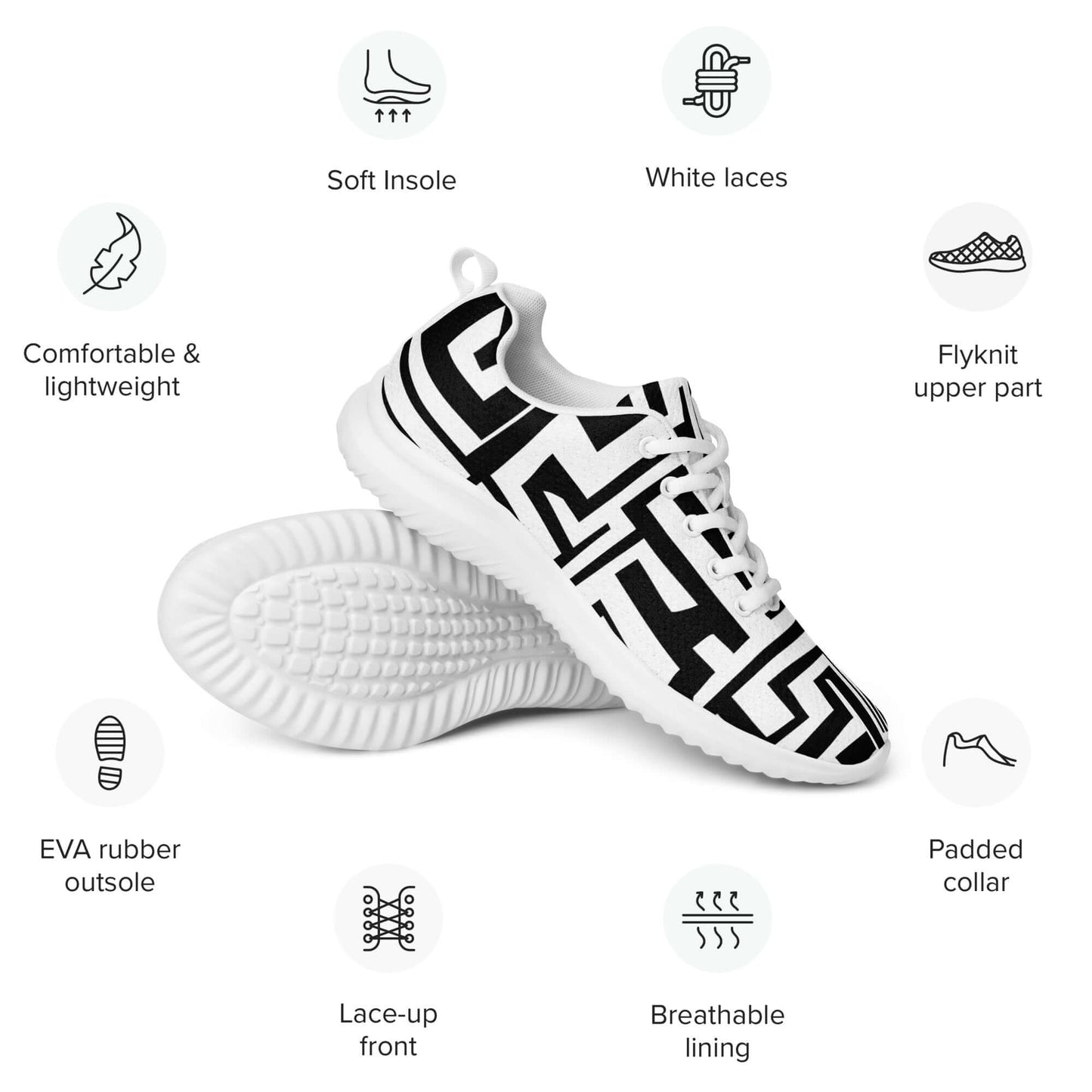 Damen-Turnschuhe N°1, stylish women's sneakers with breathable Flyknit, EVA rubber outsole, and soft insole, perfect for comfort.