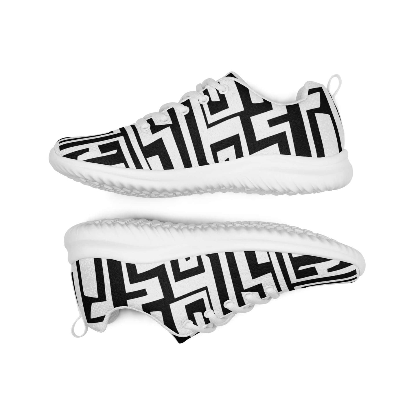 Damen-Turnschuhe N°1 in Schwarz-Weiß mit Flyknit-Material und EVA-Gummisohle, ideal für komfortables und atmungsaktives Trageerlebnis.
